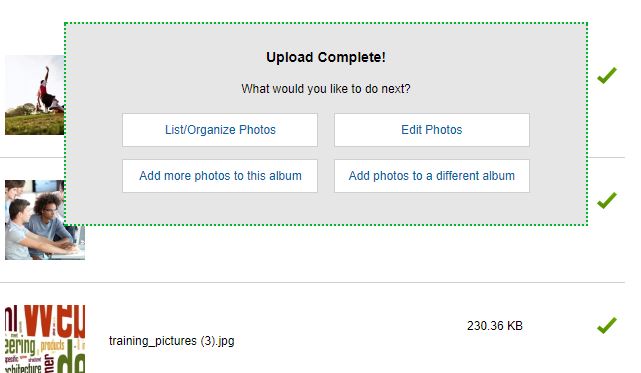 Photos Succesfully Uploaded