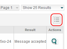 cPanel Mail Trace Table Options Icon