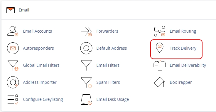 cPanel Email Trace Icon