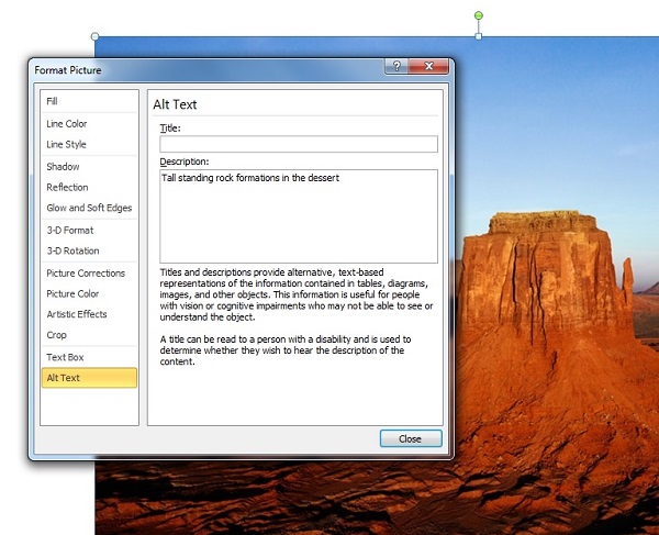 Adding Alt Text To Images in Microsoft Word