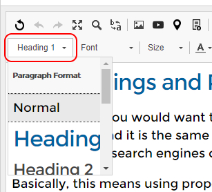 siteapex editor headings