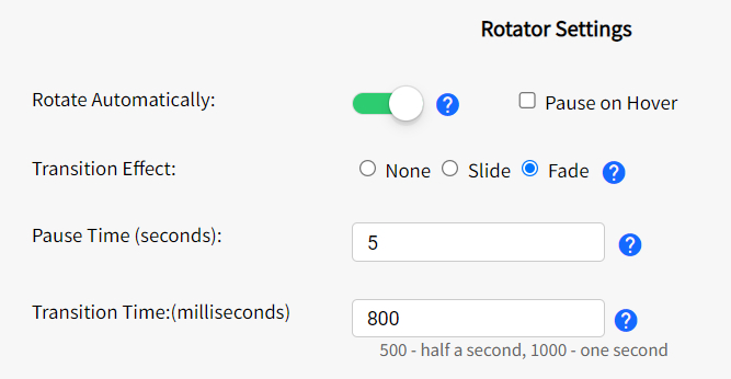 SiteApex Ads Rotator Settings