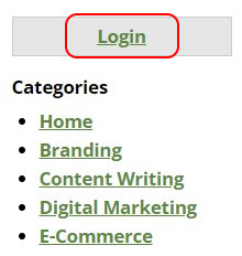 Blog Front end Login