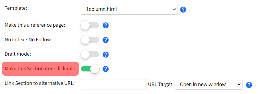 SiteApex Edit Make Non clickable Menu Item