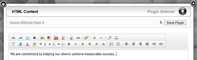 Editing HTML Content Plugin Example